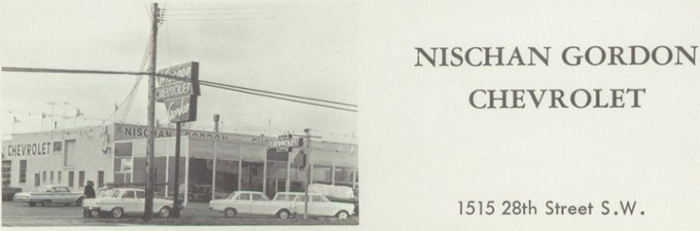 Nischan Gordon Chevrolet - Wyoming Park High School Yearbook 1962 (newer photo)